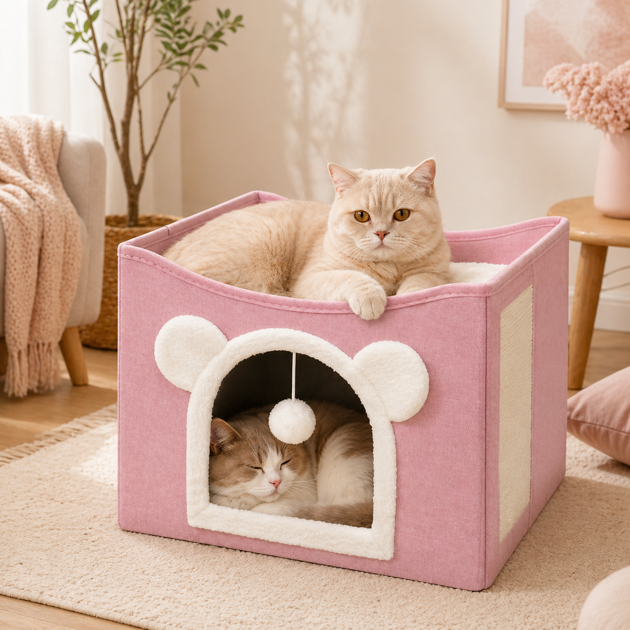 Cube Cat House with Scratch Pad