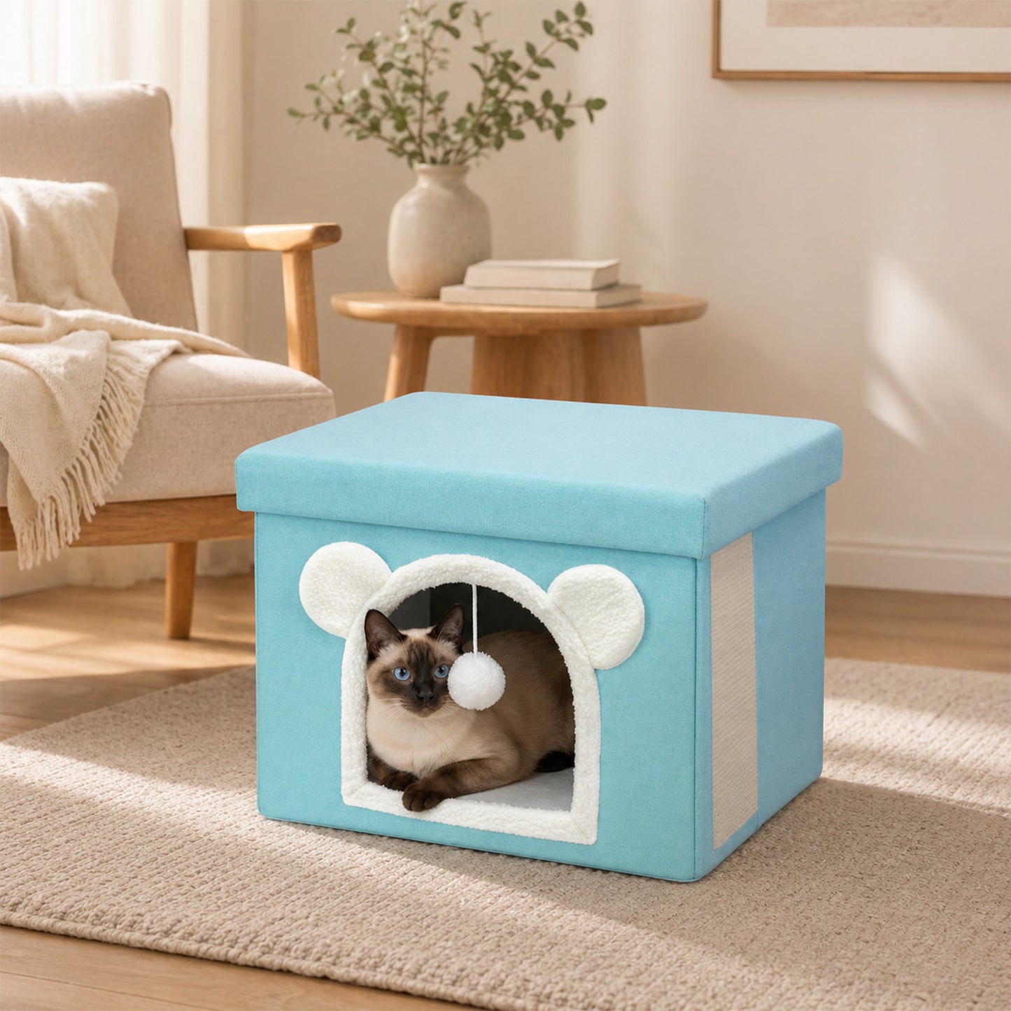 Covered Cube Cat House with Lid