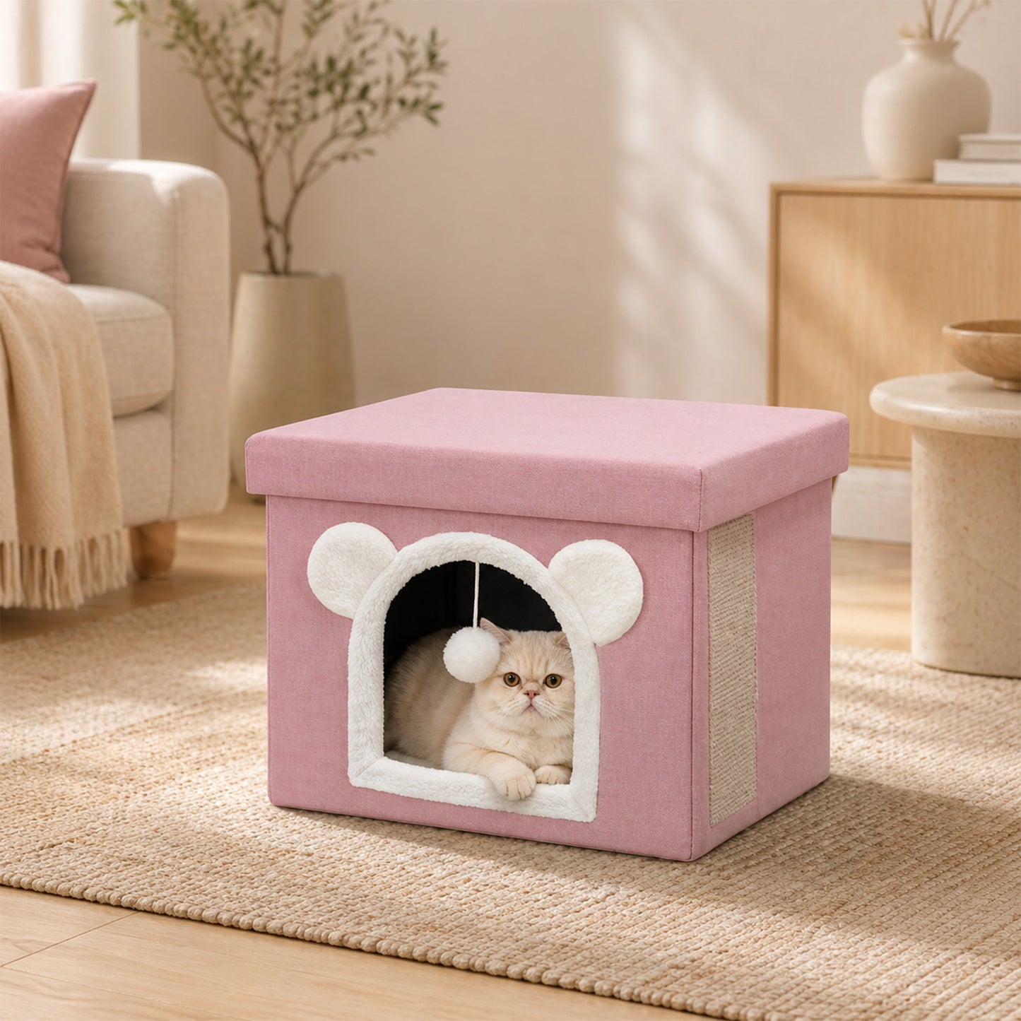 Covered Cube Cat House with Lid