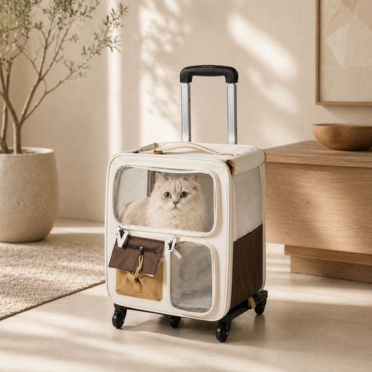 Square Rolling Pet Carrier Backpack