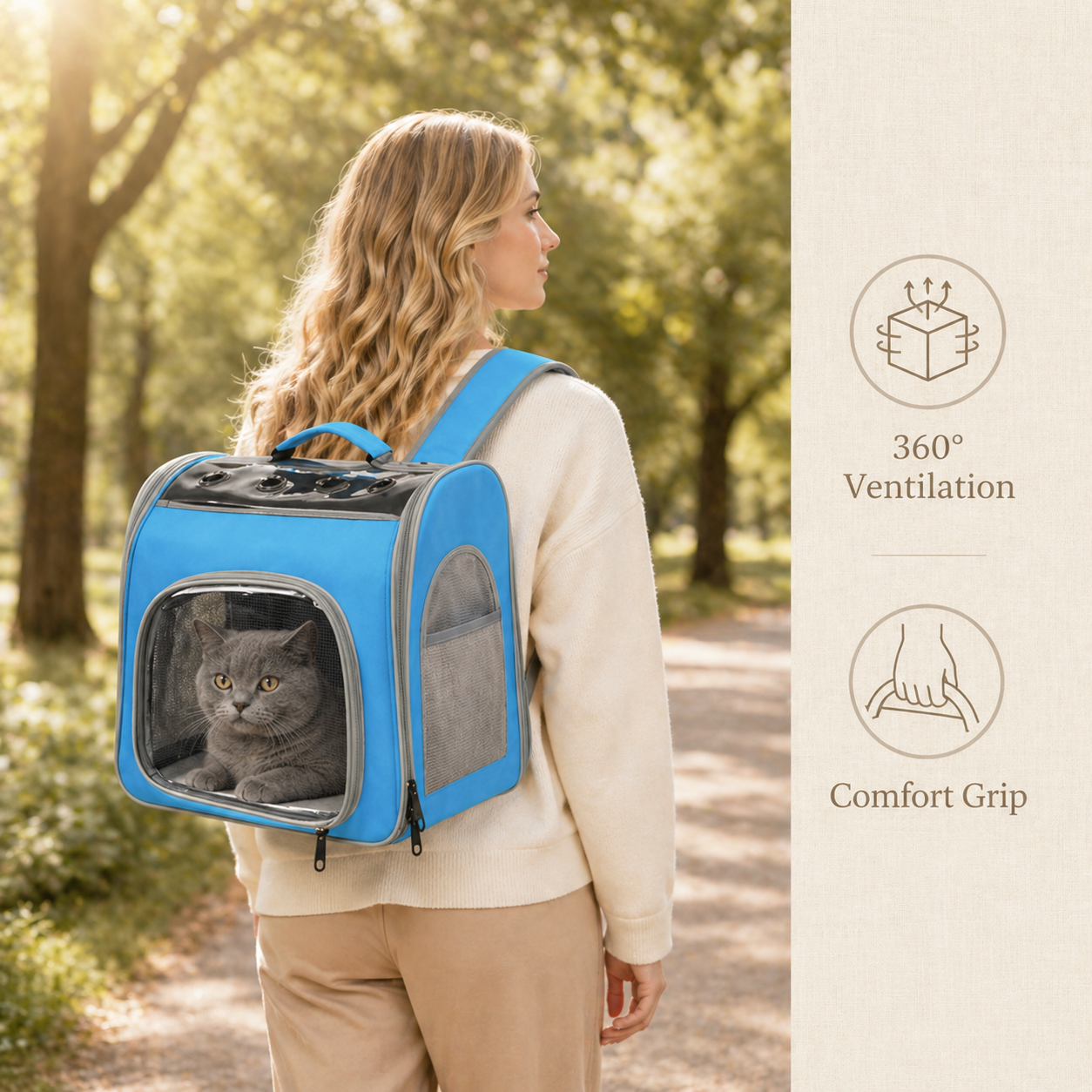 Breathable Square Pet Carrier Backpack