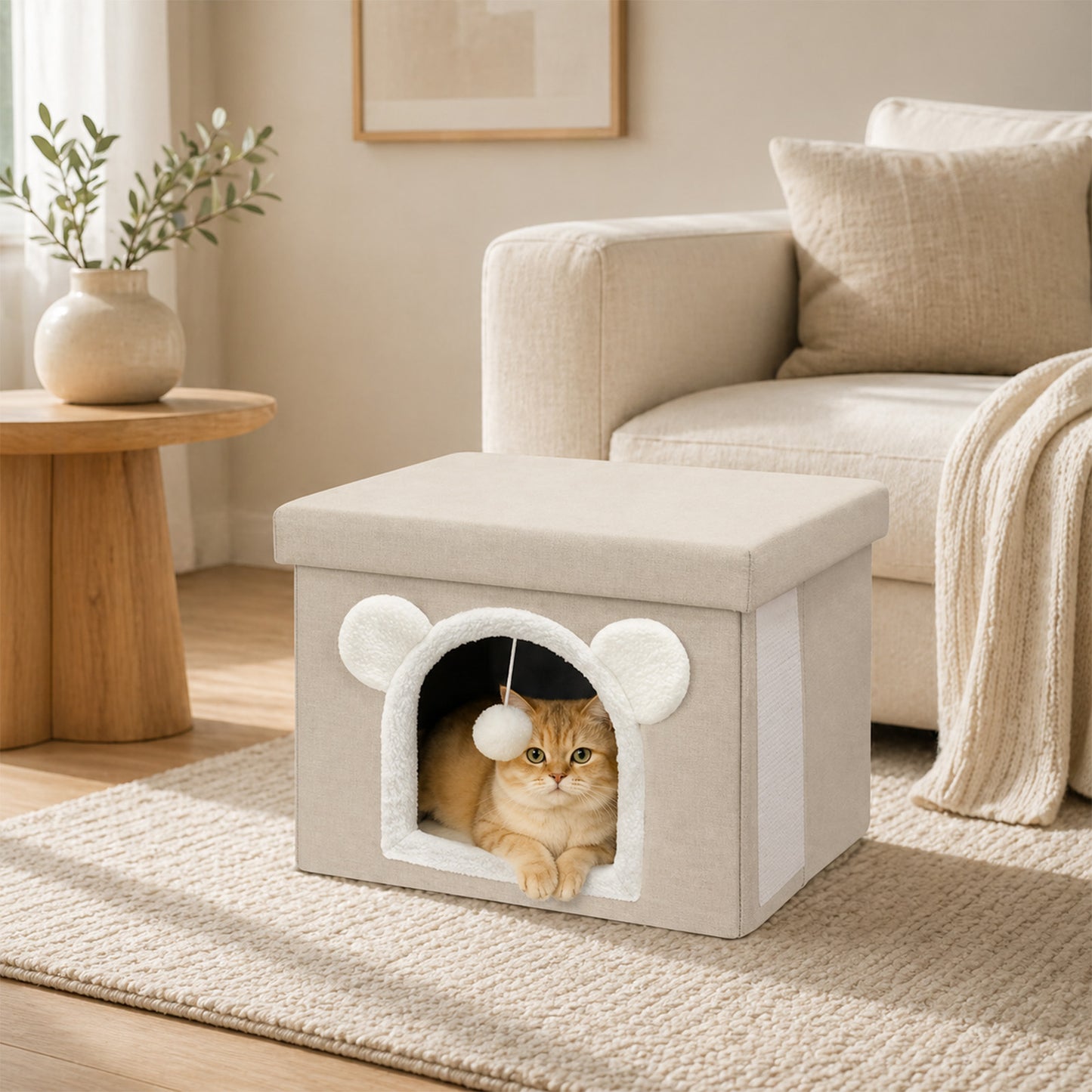 Covered Cube Cat House with Lid