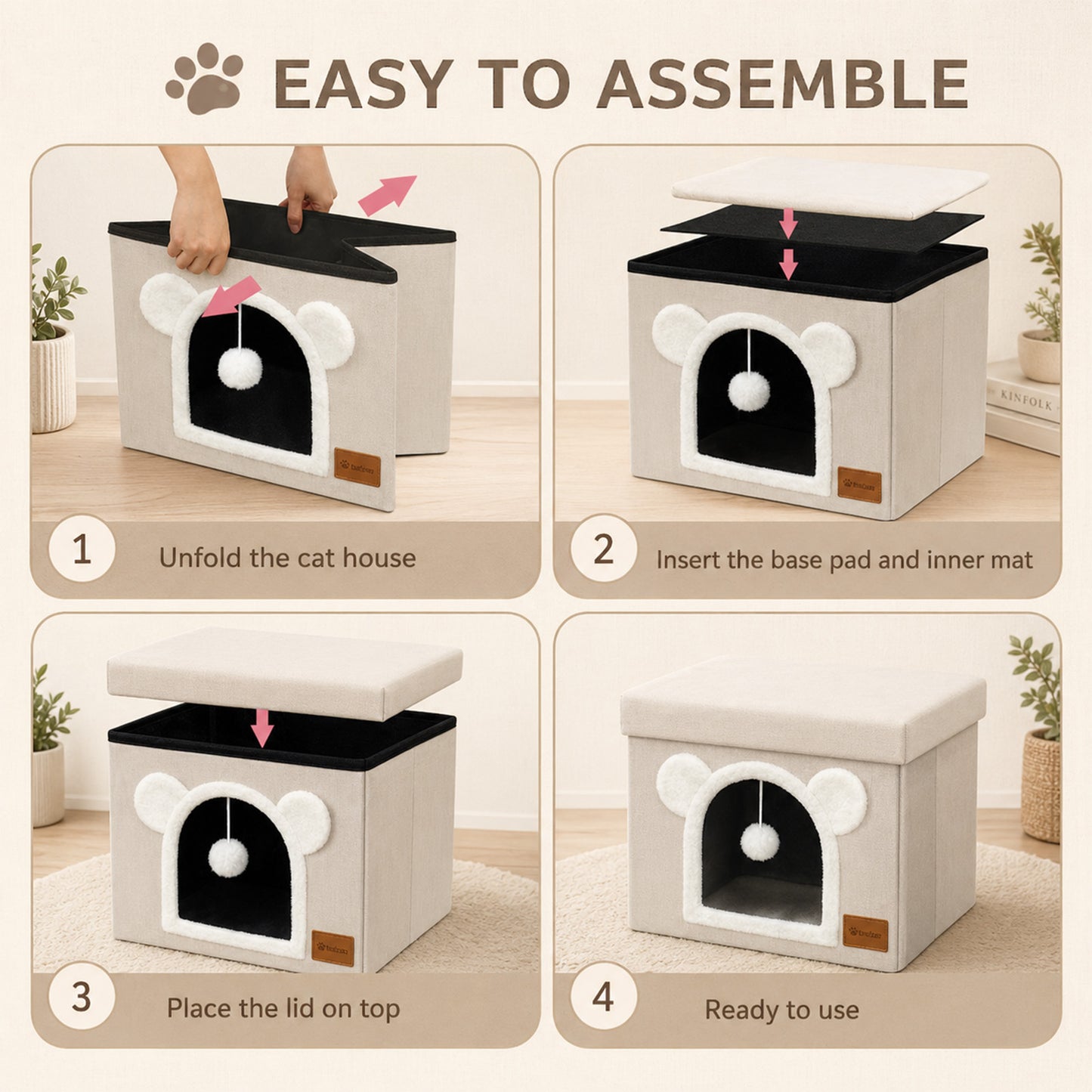 Covered Cube Cat House with Lid