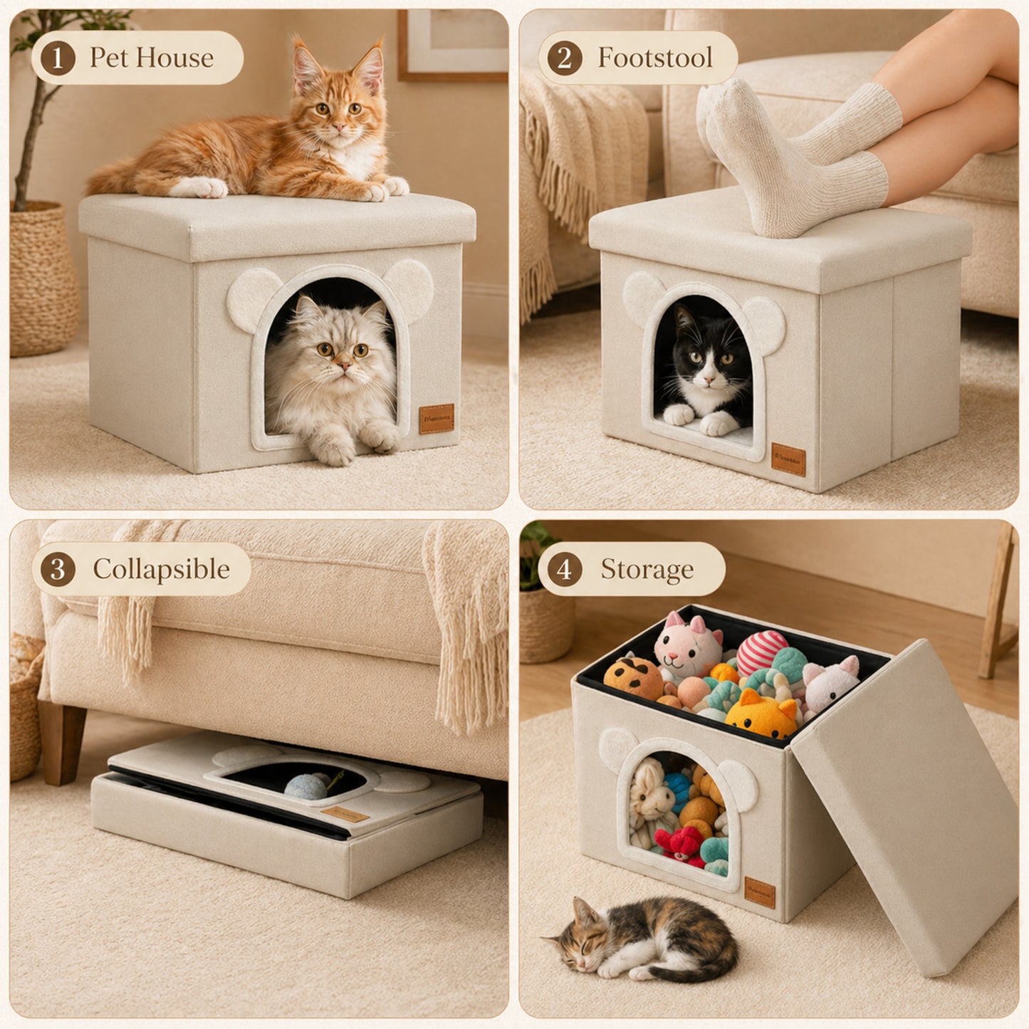 Covered Cube Cat House with Lid