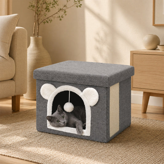 Covered Cube Cat House with Lid