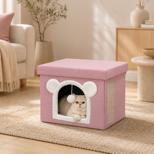 Covered Cube Cat House with Lid