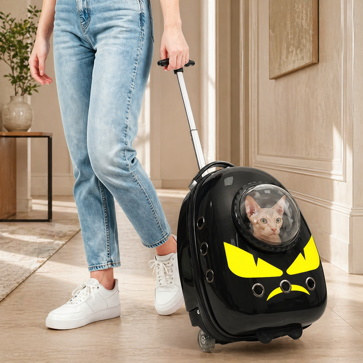 Animal Pattern Rolling Pet Carrier