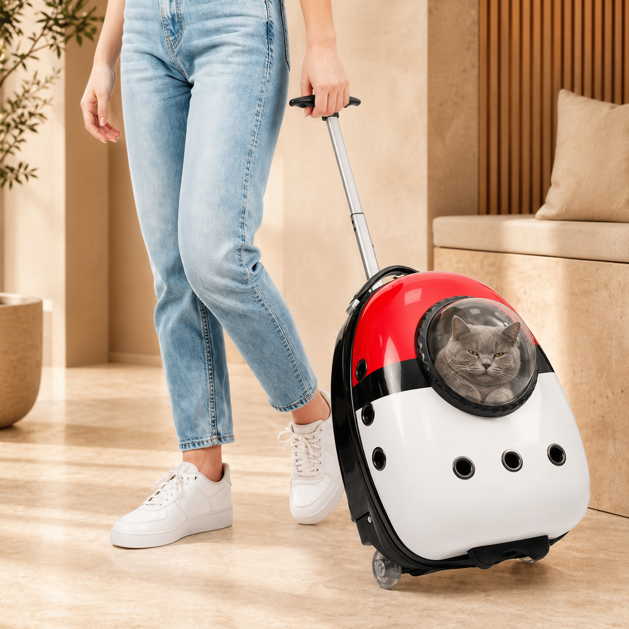 Animal Pattern Rolling Pet Carrier