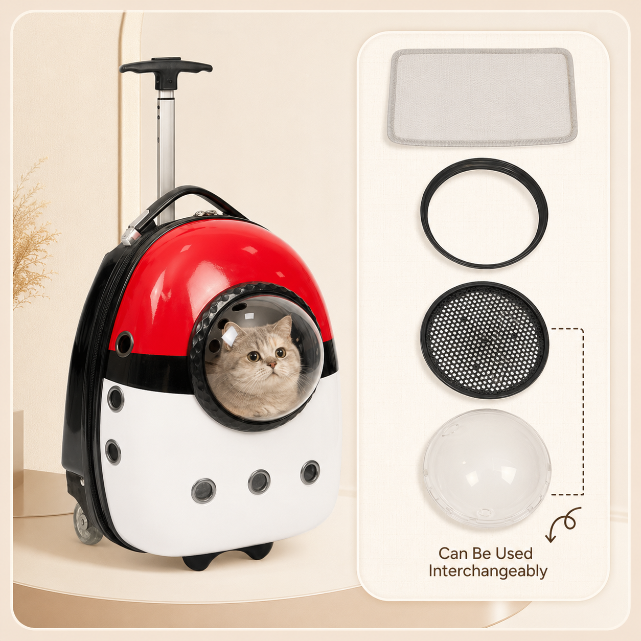 Animal Pattern Rolling Pet Carrier