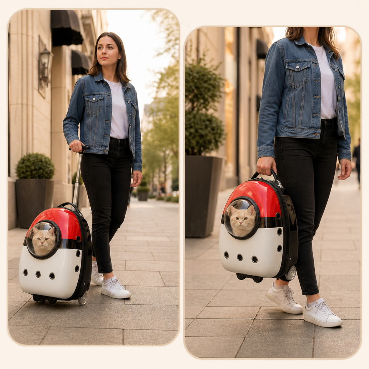 Animal Pattern Rolling Pet Carrier
